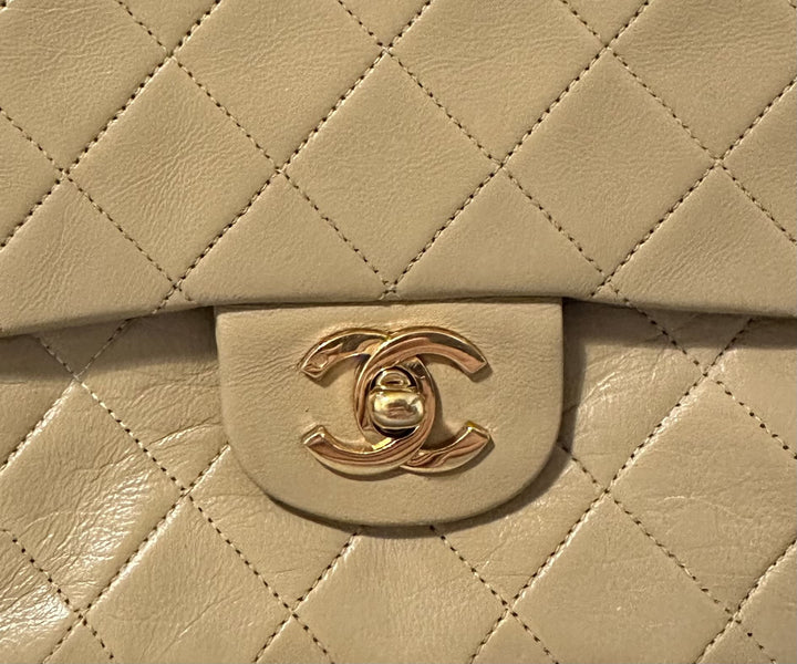 Chanel Medium Classic Flap Lambskin Beige - Revive