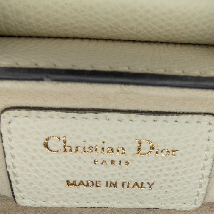 Christian Dior White Grained Calfskin Saddle - Revive