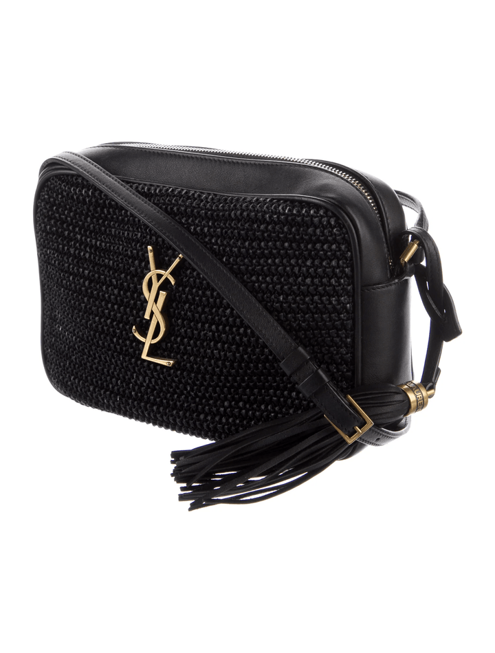 Saint Laurent Medium Rafia Monogram Lou Camera Bag - Revive