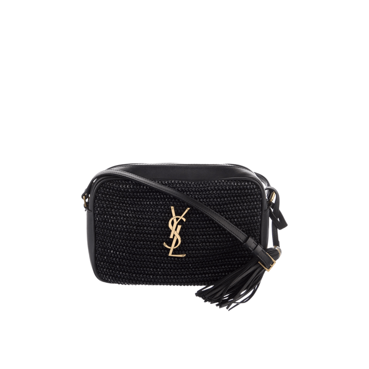 Saint Laurent Medium Rafia Monogram Lou Camera Bag - Revive